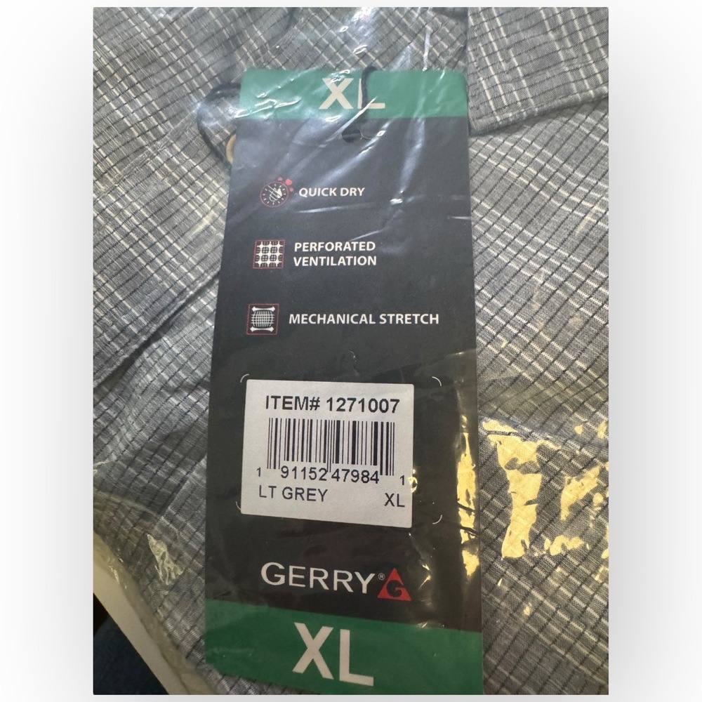 NWT Gerry Men’s Blue Ridge Short-Sleeve Shirt – XL – Light Grey - Picture 3 of 5